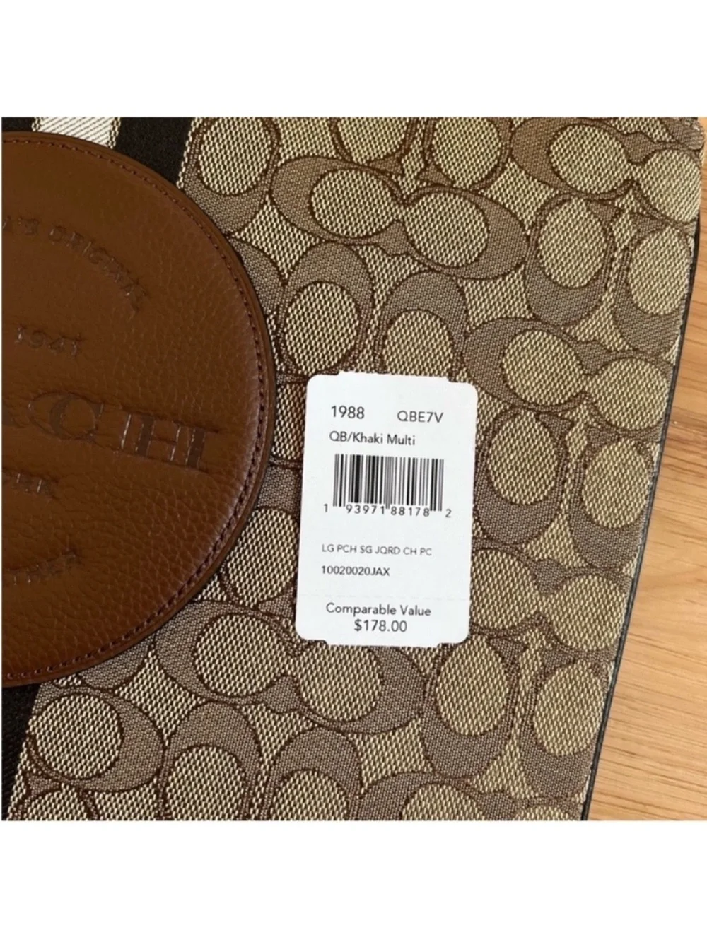 Coach Large Pouch In Signature Jacquard